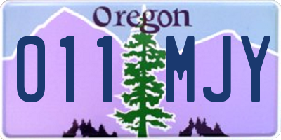 OR license plate 011MJY