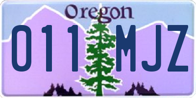OR license plate 011MJZ