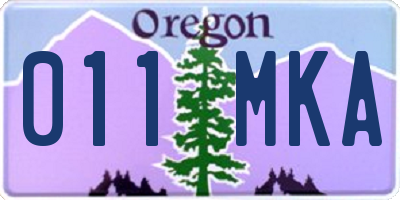 OR license plate 011MKA