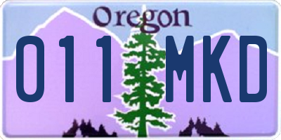 OR license plate 011MKD