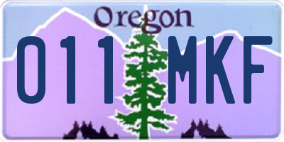 OR license plate 011MKF