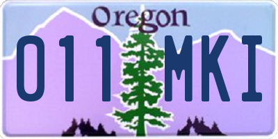 OR license plate 011MKI