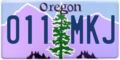 OR license plate 011MKJ