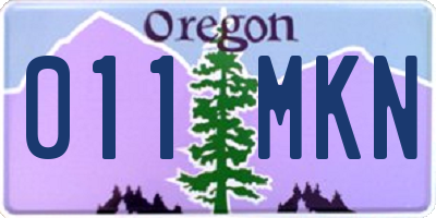 OR license plate 011MKN