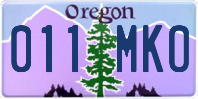 OR license plate 011MKO