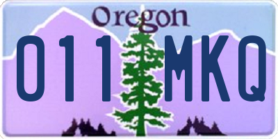 OR license plate 011MKQ