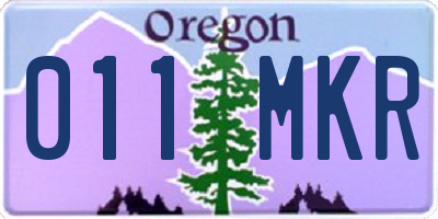 OR license plate 011MKR