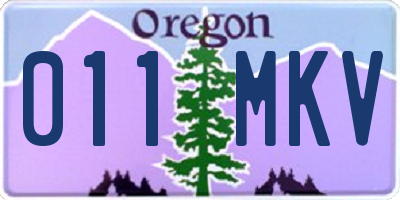 OR license plate 011MKV