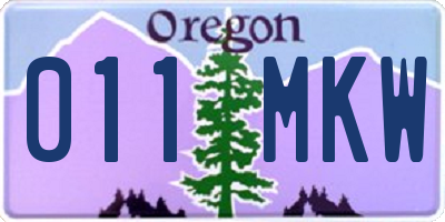 OR license plate 011MKW