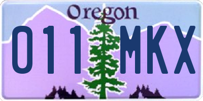 OR license plate 011MKX