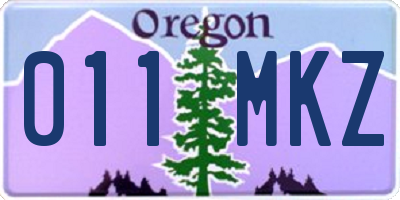 OR license plate 011MKZ