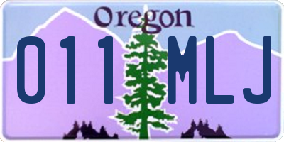 OR license plate 011MLJ