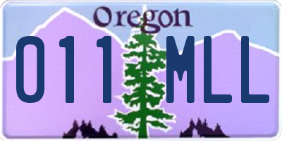 OR license plate 011MLL