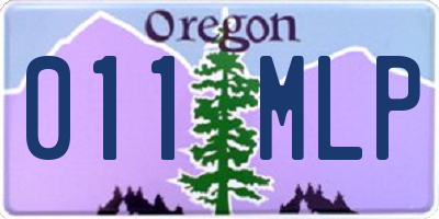 OR license plate 011MLP