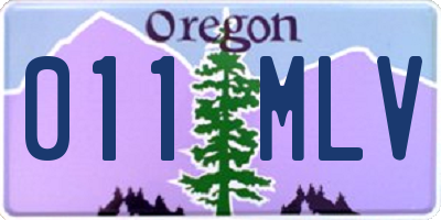 OR license plate 011MLV