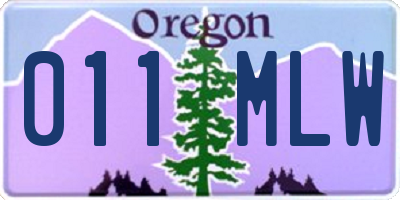 OR license plate 011MLW