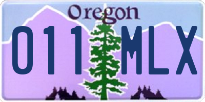 OR license plate 011MLX
