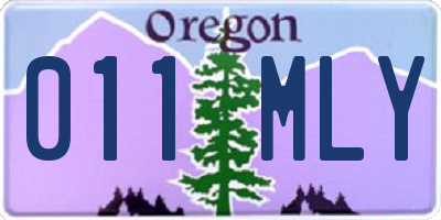 OR license plate 011MLY