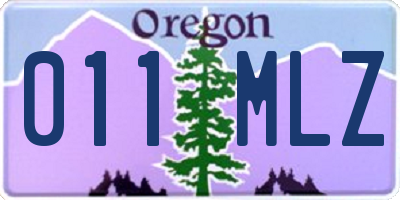 OR license plate 011MLZ