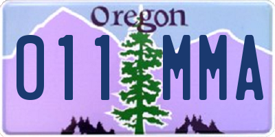 OR license plate 011MMA