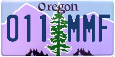 OR license plate 011MMF