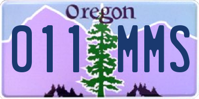 OR license plate 011MMS