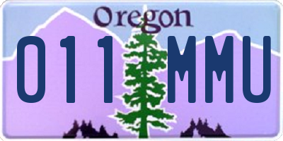 OR license plate 011MMU
