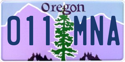 OR license plate 011MNA