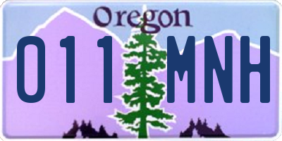 OR license plate 011MNH