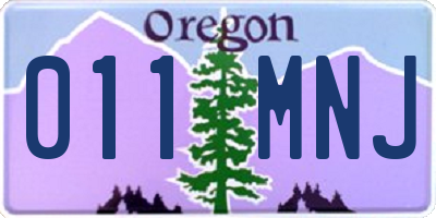 OR license plate 011MNJ