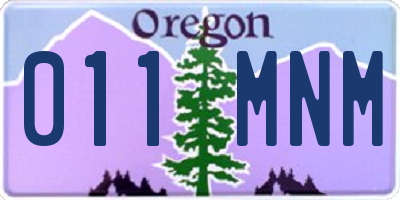 OR license plate 011MNM