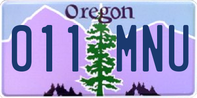 OR license plate 011MNU