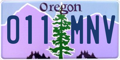 OR license plate 011MNV