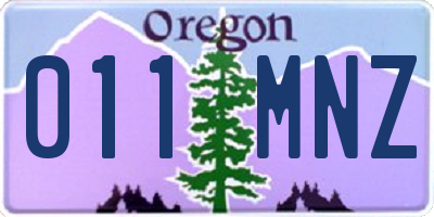 OR license plate 011MNZ