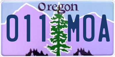 OR license plate 011MOA