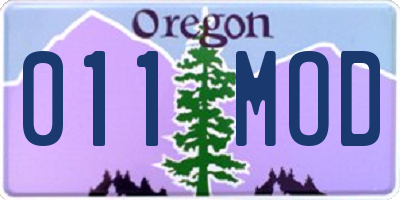 OR license plate 011MOD