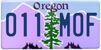 OR license plate 011MOF
