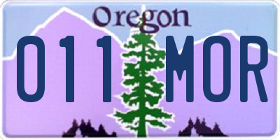 OR license plate 011MOR