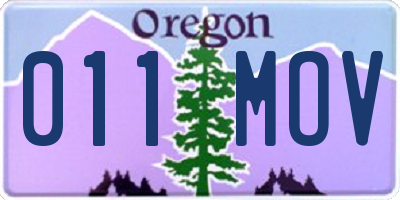OR license plate 011MOV