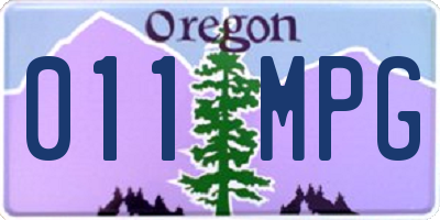 OR license plate 011MPG