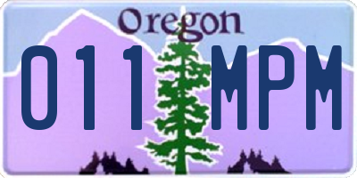 OR license plate 011MPM