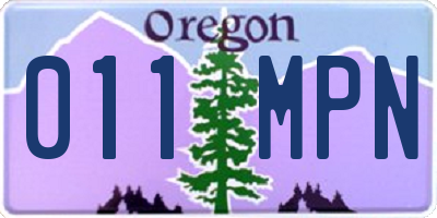 OR license plate 011MPN