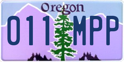 OR license plate 011MPP