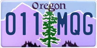 OR license plate 011MQG