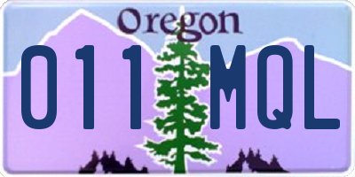 OR license plate 011MQL