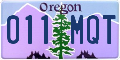 OR license plate 011MQT