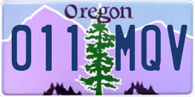 OR license plate 011MQV