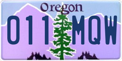 OR license plate 011MQW