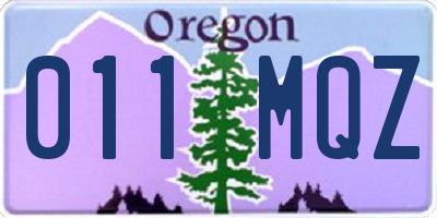 OR license plate 011MQZ