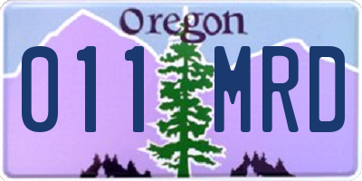 OR license plate 011MRD